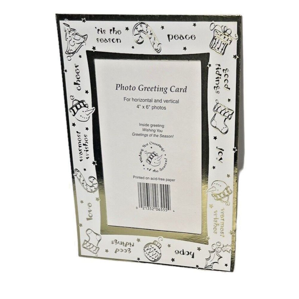 Photo Greeting Cards‎ Holiday 4 x 6 Photo Size  Unboxed 20 Gold Metallic/White
